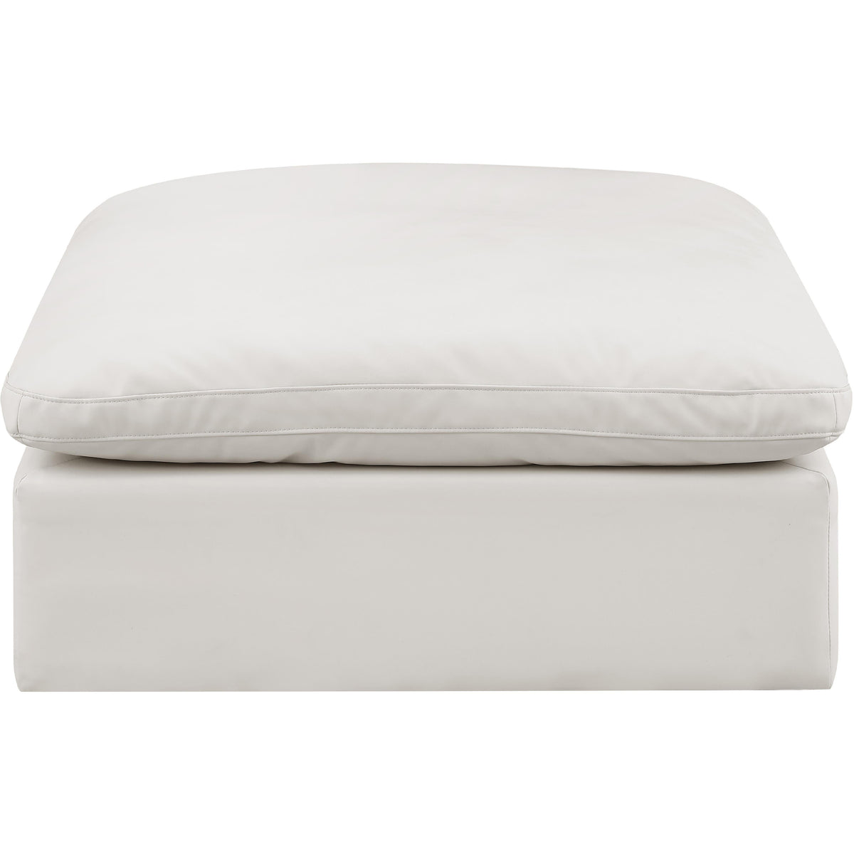 Meridian Comfy Cream Vegan Leather Modular Ottoman