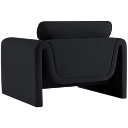 Meridian Sloan Black Velvet Fabric Chair
