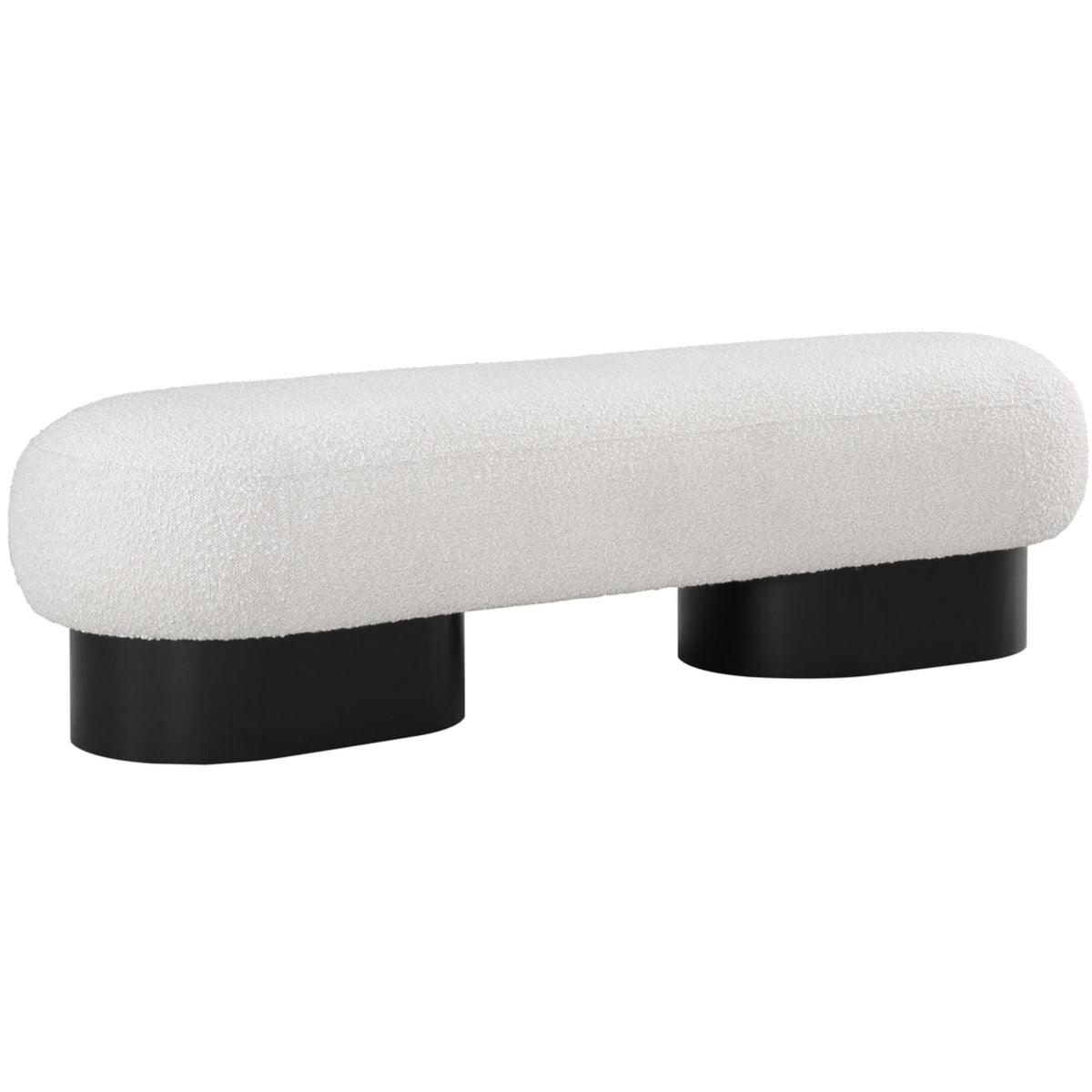 Meridian Robertson Cream Boucle Fabric Bench