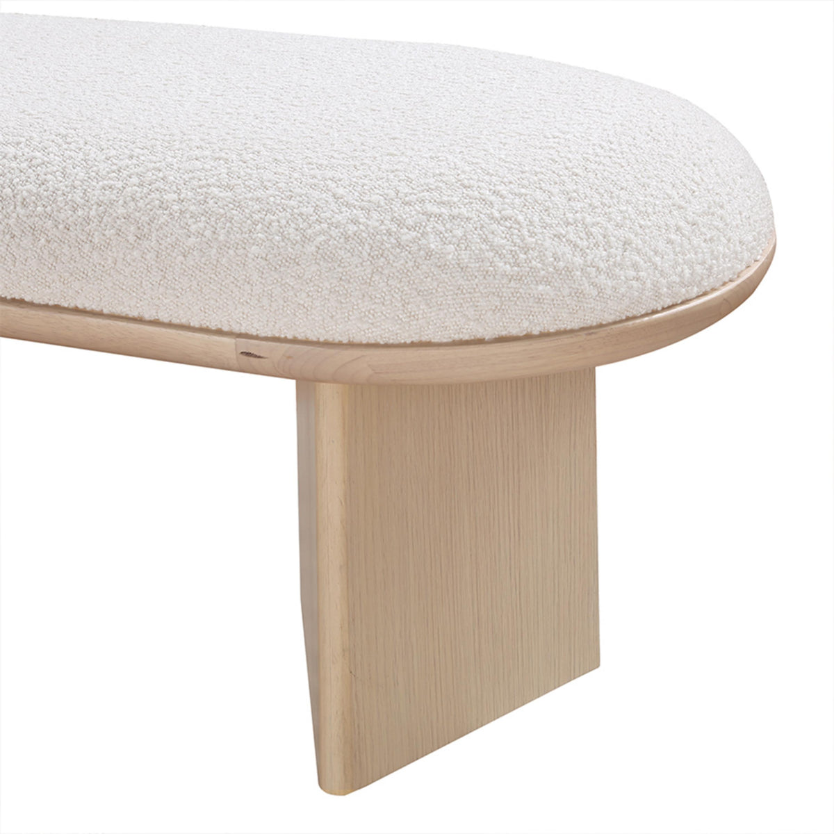 Meridian Wilshire Cream Boucle Fabric Bench