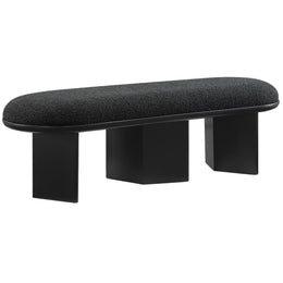 Meridian Wilshire Black Boucle Fabric Bench