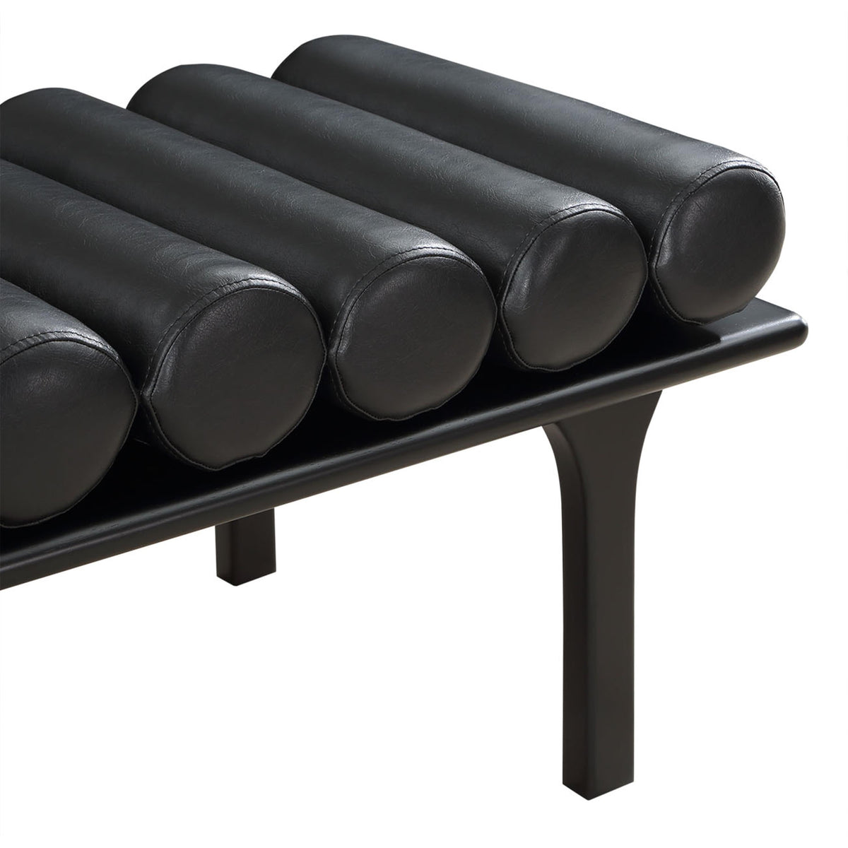 Meridian Landon Black Vegan Leather Bench
