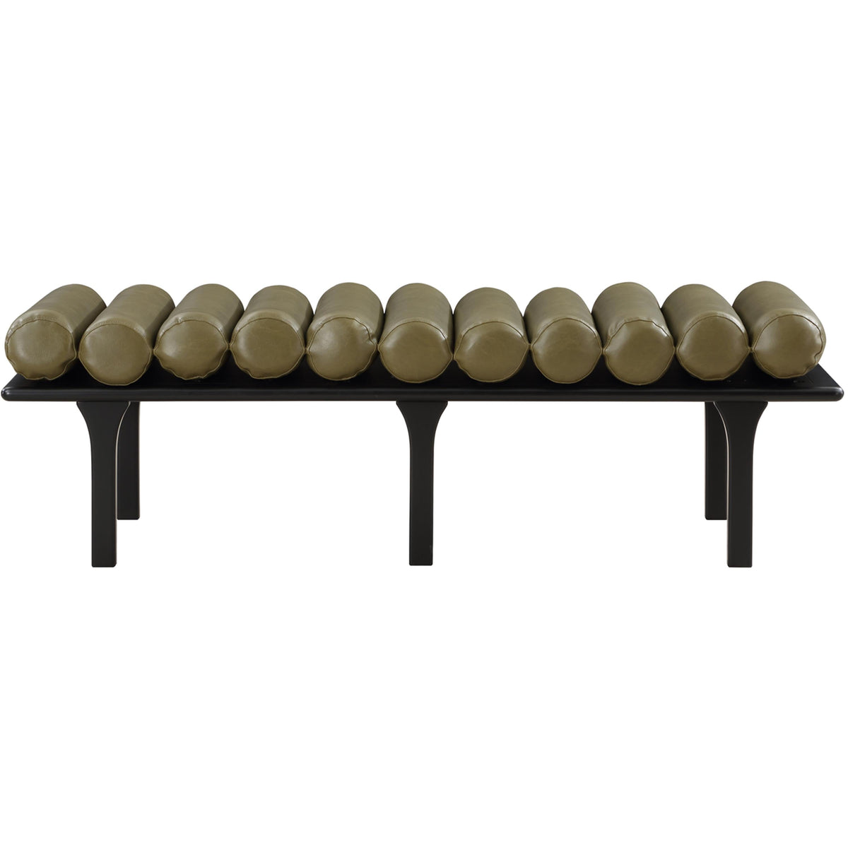 Meridian Landon Olive Green Vegan Leather Bench