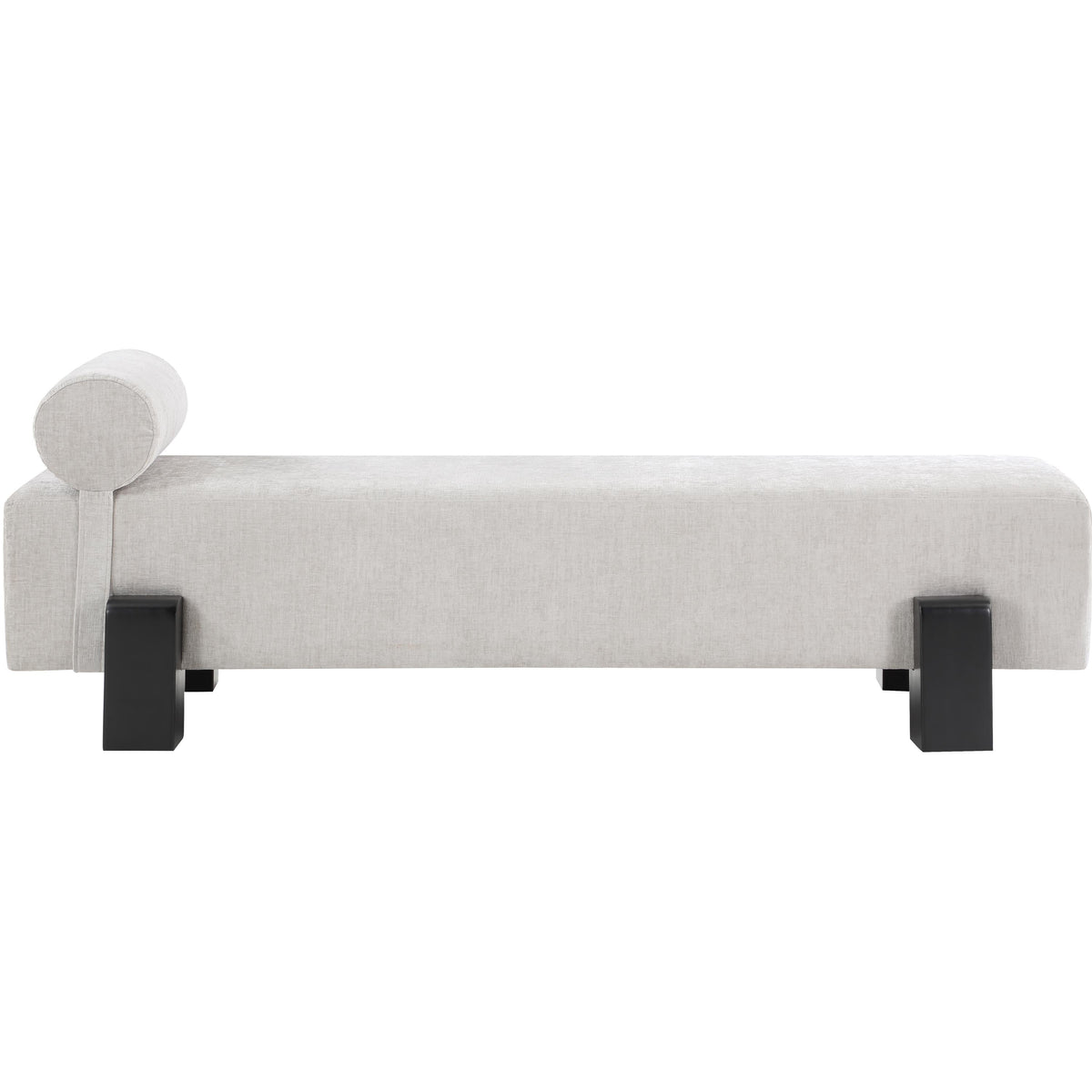 Meridian Edison Light Grey Chenille Fabric Bench