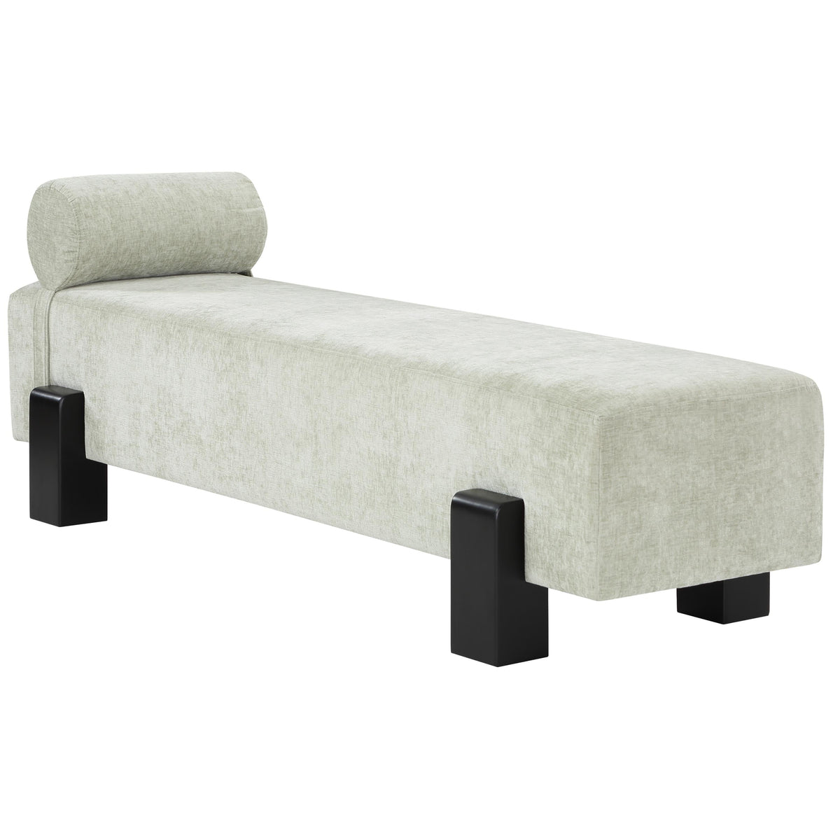 Meridian Edison Mint Green Chenille Fabric Bench