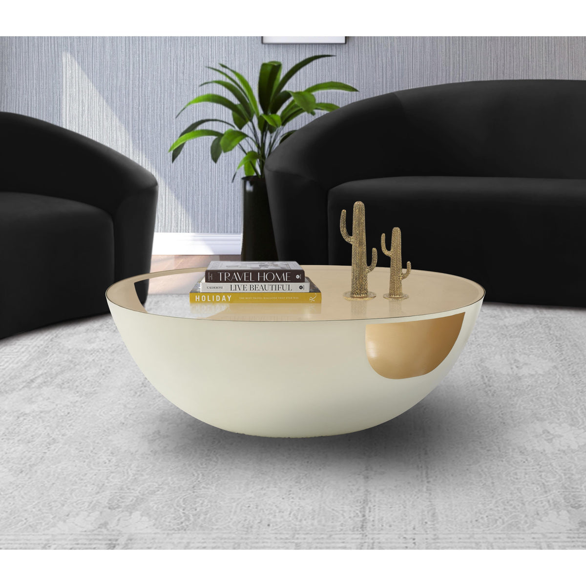Meridian Doma Cream / Gold Coffee Table