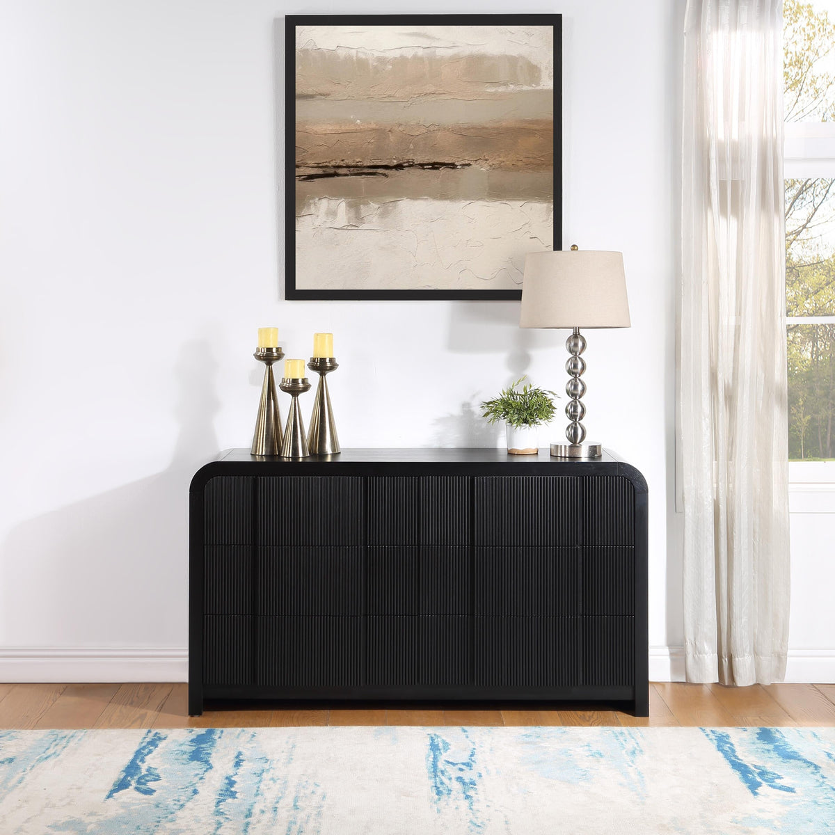 Meridian Fluted Black Dresser