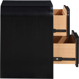 Meridian Fluted Black Night Stand