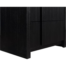 Meridian Fluted Black Night Stand