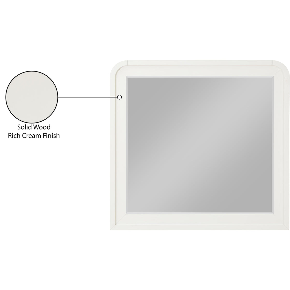 Meridian Fluted Cream Mirror