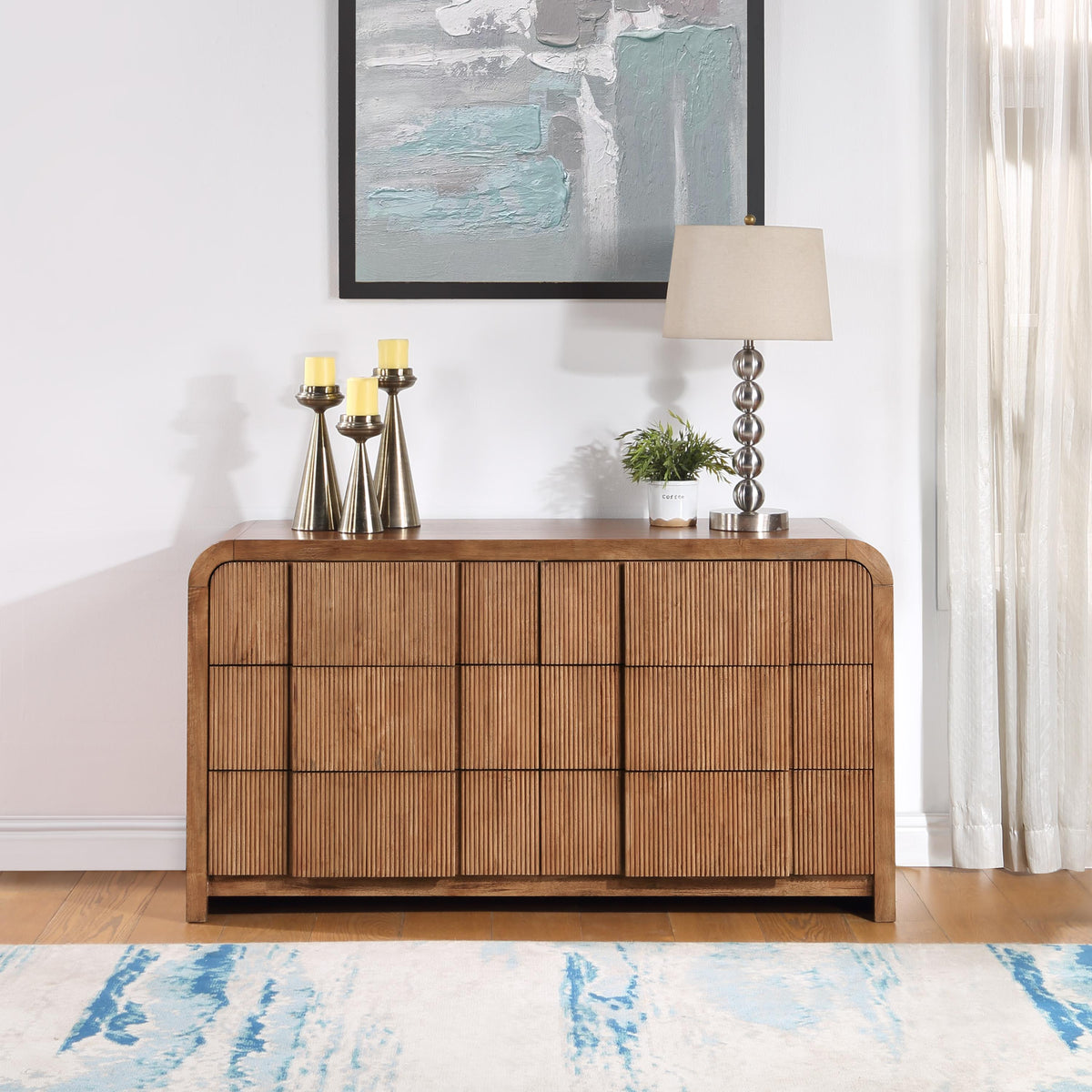 Meridian Fluted Walnut Dresser