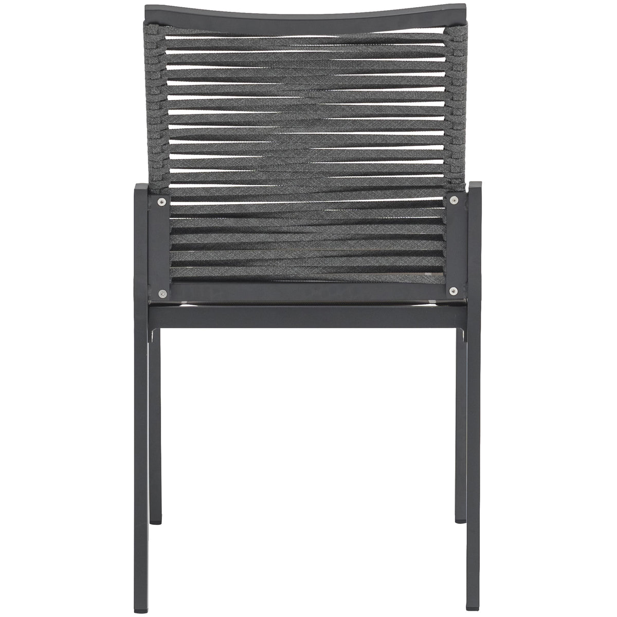 Meridian Maldives Grey Rope Fabric Outdoor Patio Dining Side Chair