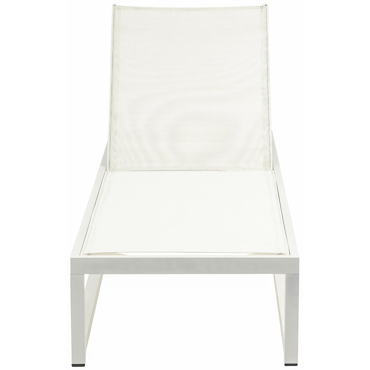 Meridian Maldives Cream Mesh Water Resistant Fabric Outdoor Patio Adjustable Sun Chaise Lounge Chair