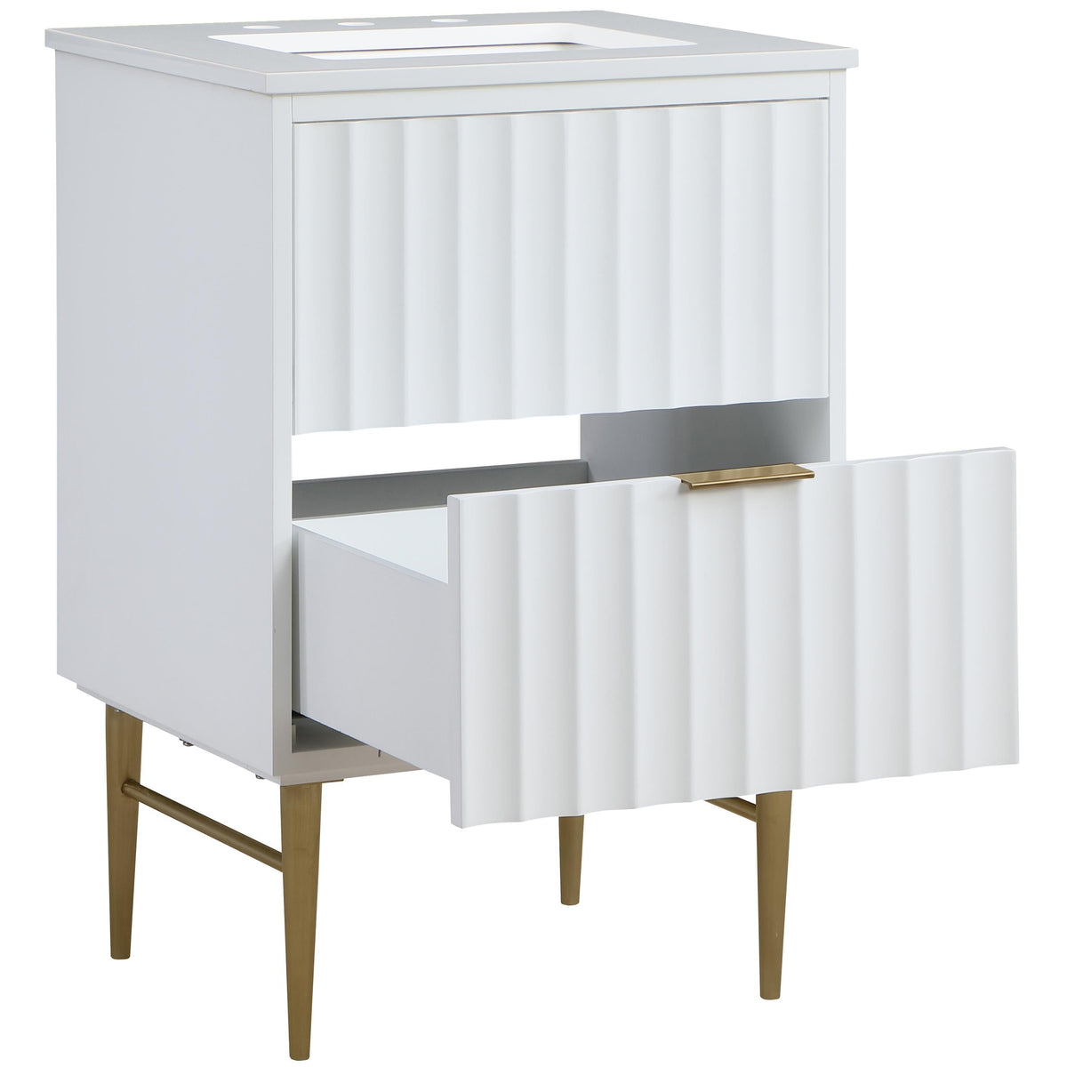 Meridian Modernist White Bathroom Vanity