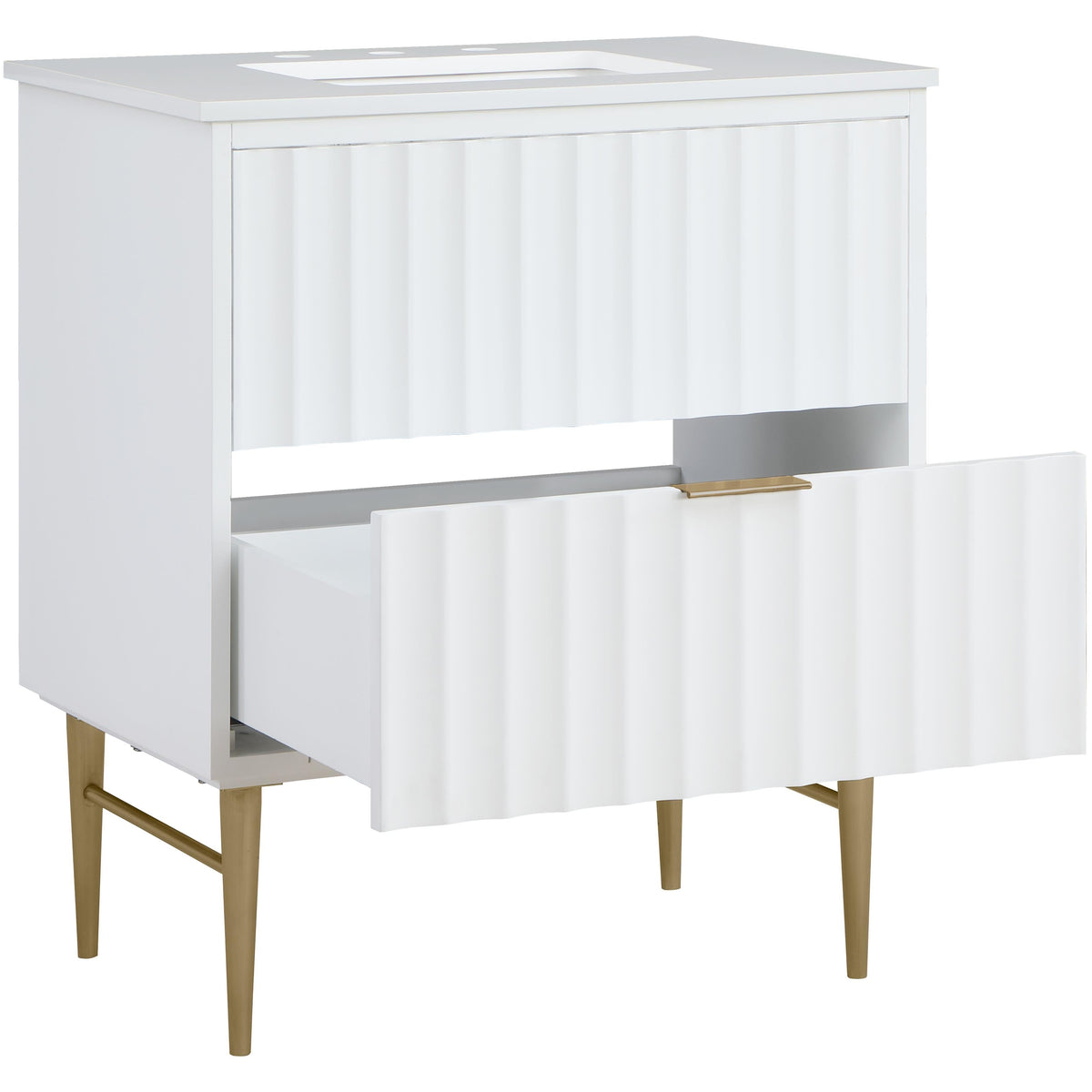 Meridian Modernist White Bathroom Vanity