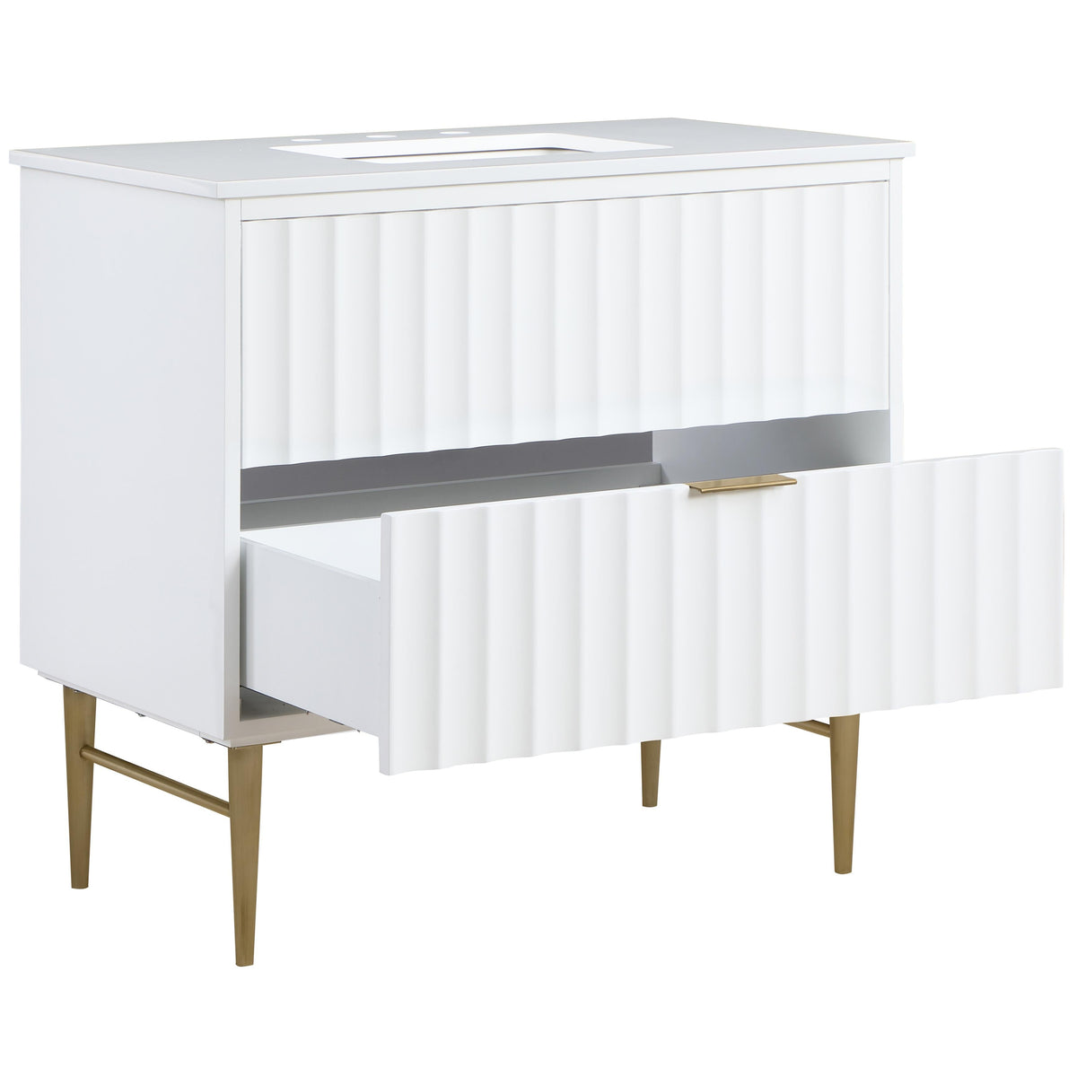 Meridian Modernist White Bathroom Vanity