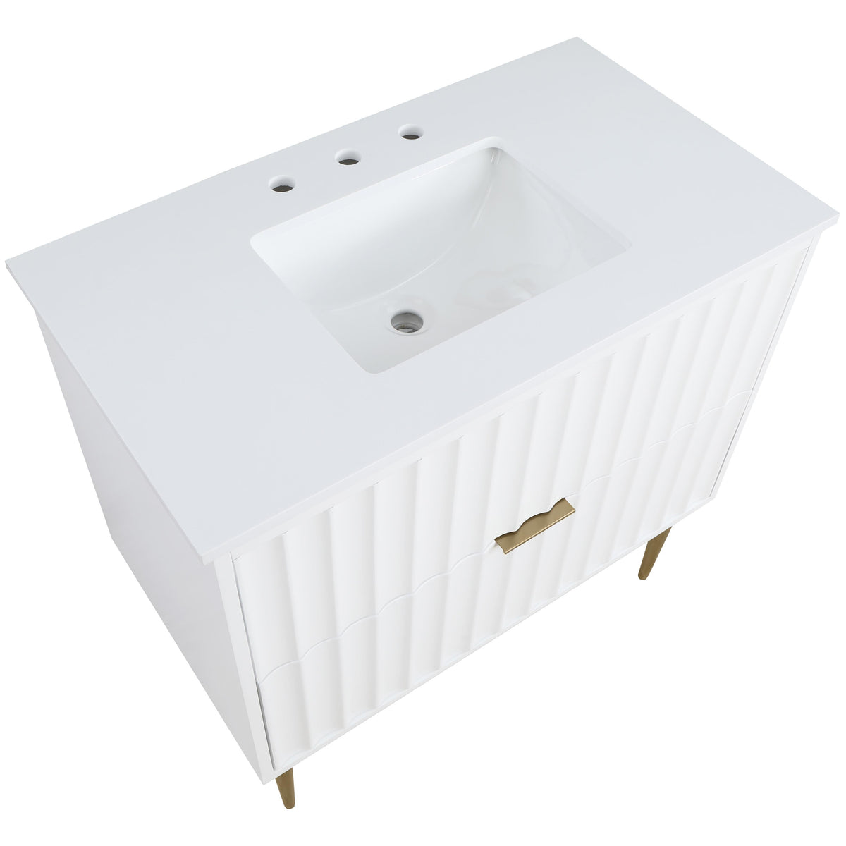 Meridian Modernist White Bathroom Vanity
