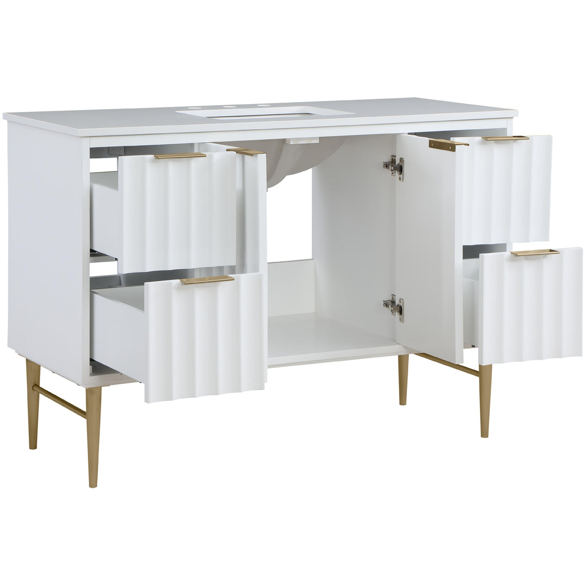 Meridian Modernist White Bathroom Vanity