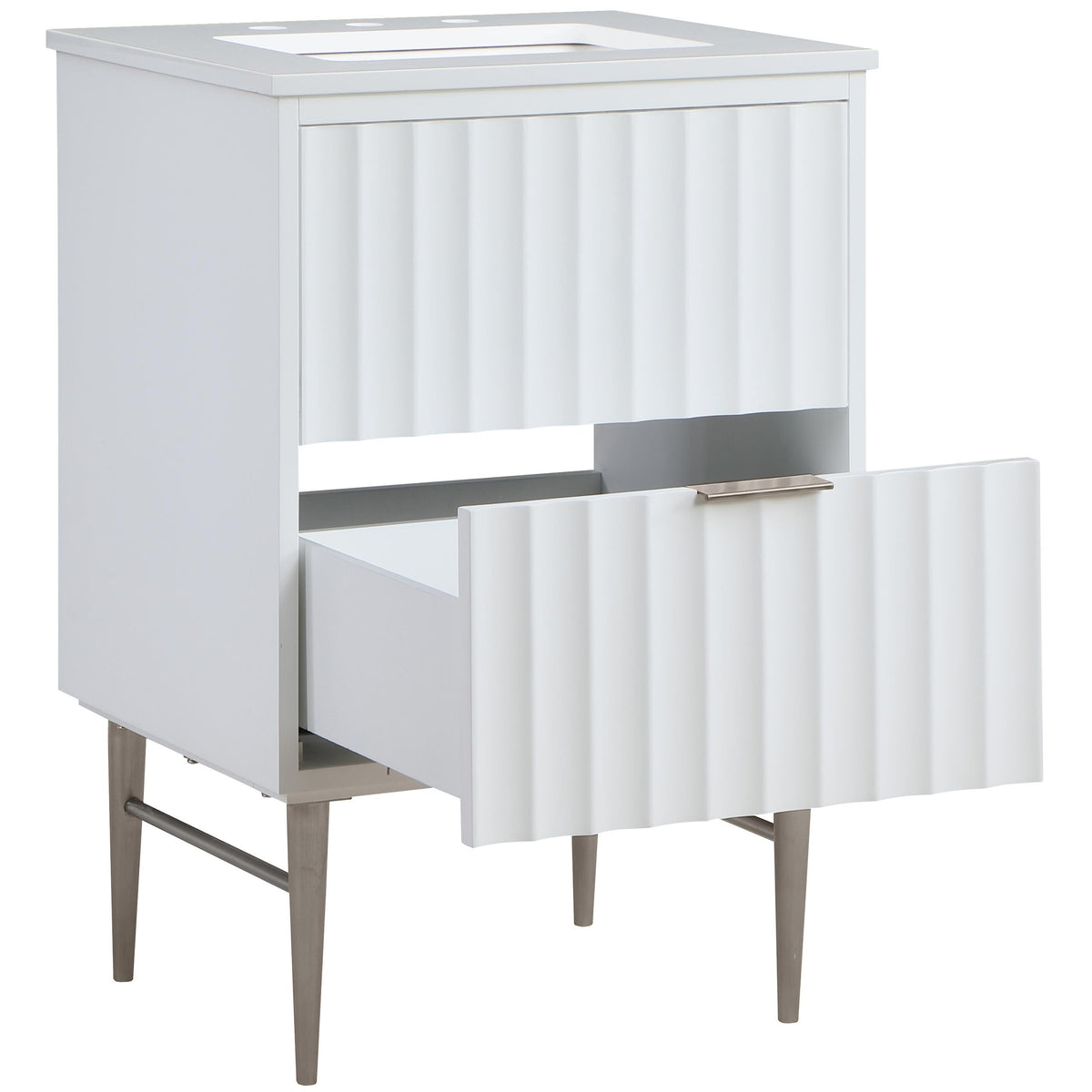 Meridian Modernist White Bathroom Vanity