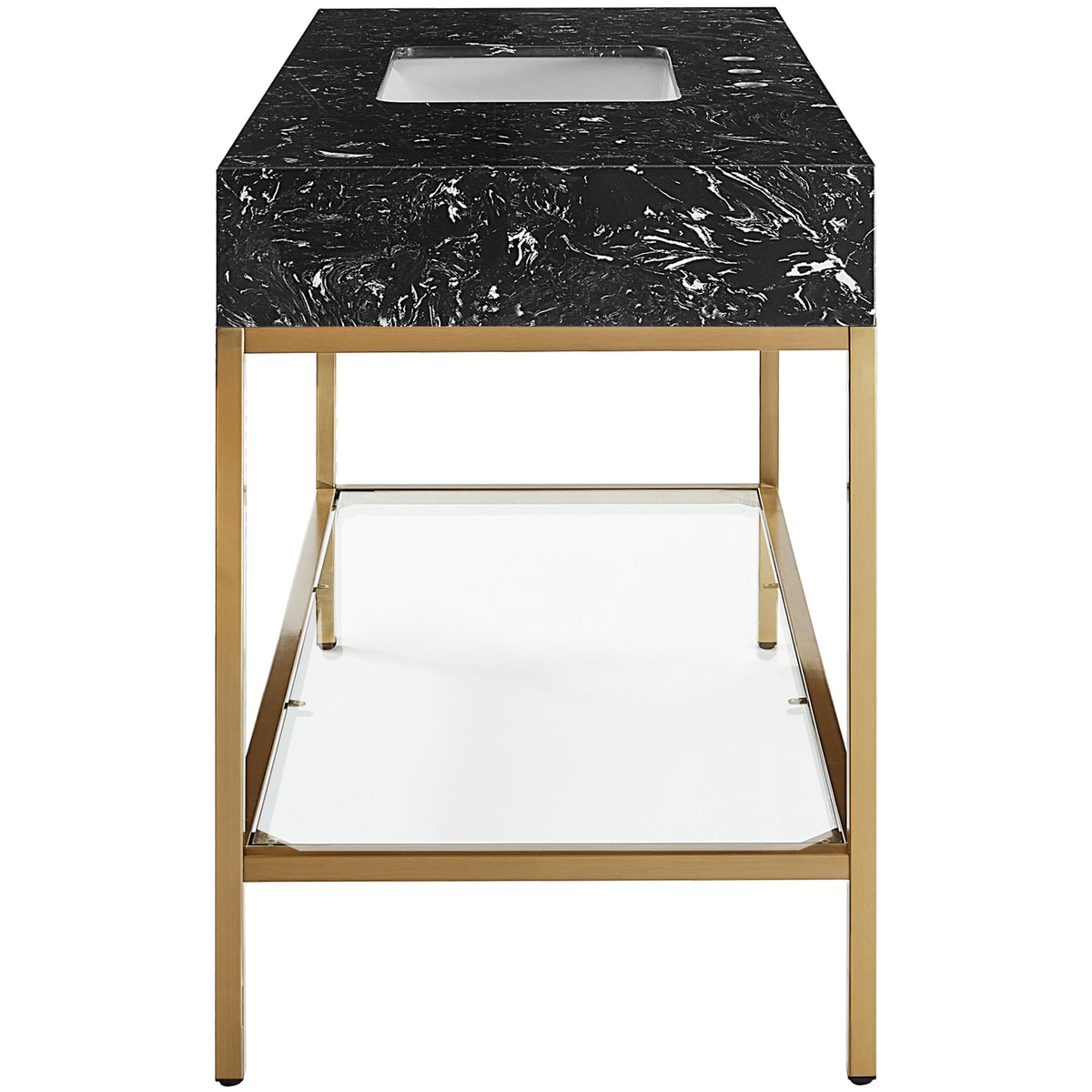 Meridian Marmo Black Engineered Marble Bathroom Vanity