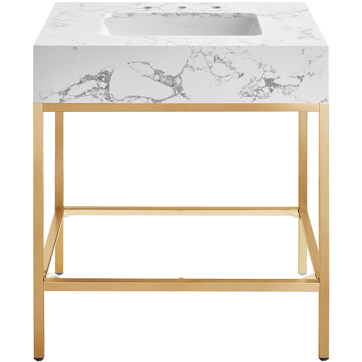 Meridian Marmo White Engineered Marble Bathroom Vanity