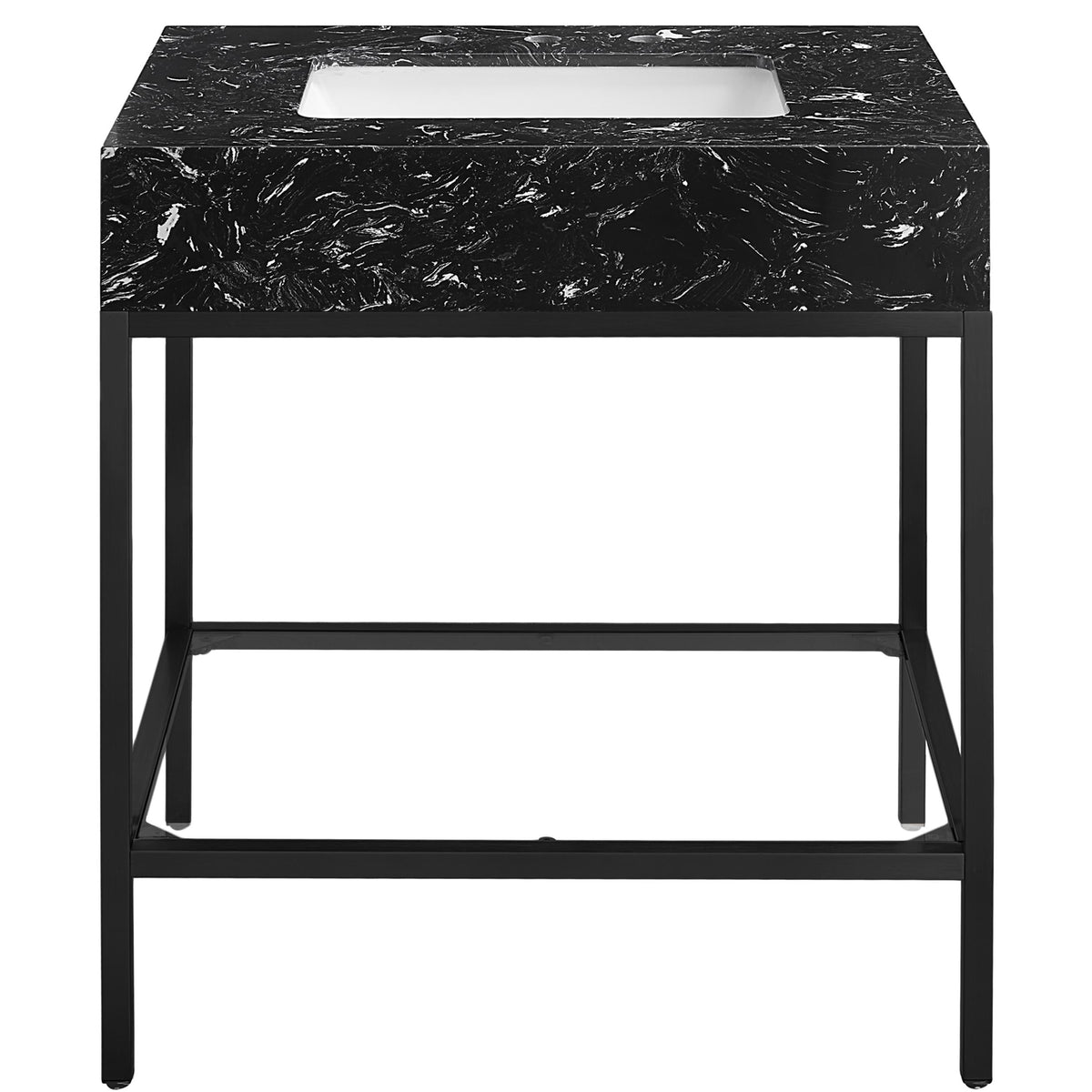 Meridian Marmo Black Engineered Marble Bathroom Vanity