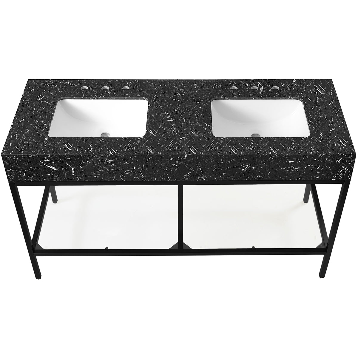 Meridian Marmo Black Engineered Marble Bathroom Vanity