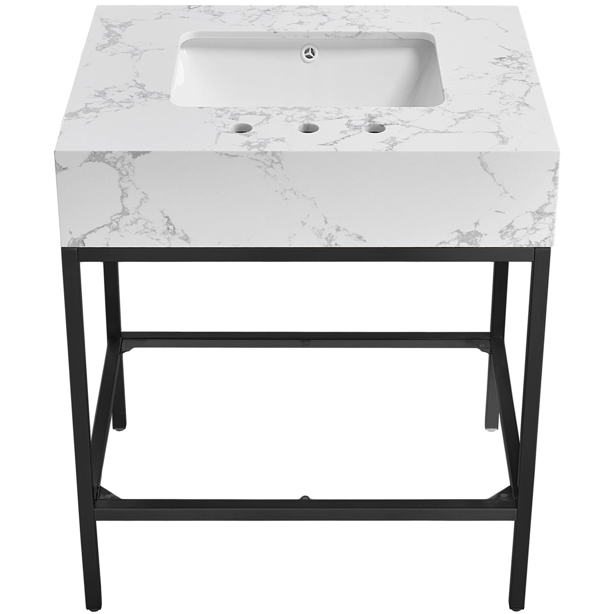 Meridian Marmo Black Engineered Marble Bathroom Vanity