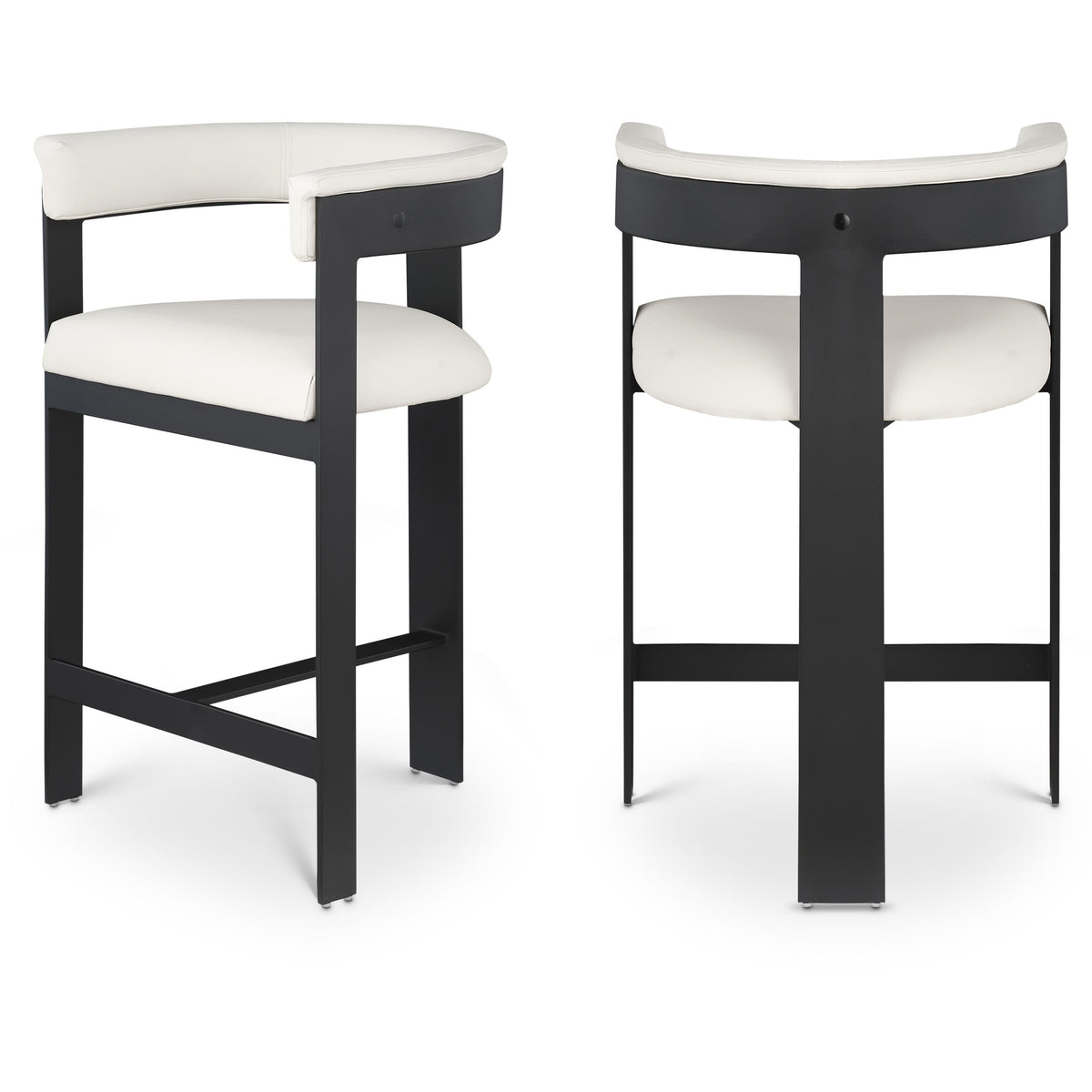 Meridian Romeo Cream Vegan Leather Counter Stool