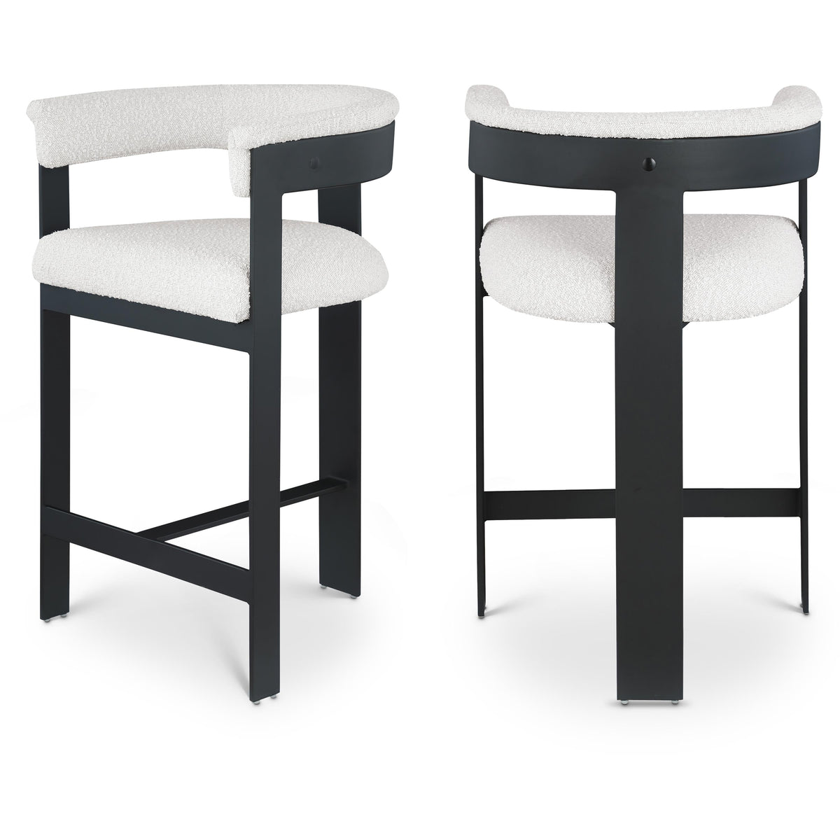 Meridian Romeo Cream Boucle Fabric Counter Stool