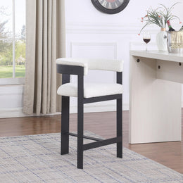 Meridian Romeo Cream Boucle Fabric Counter Stool