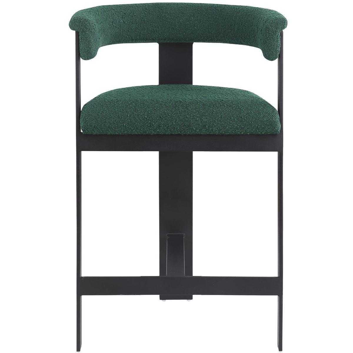 Meridian Romeo Green Boucle Fabric Counter Stool