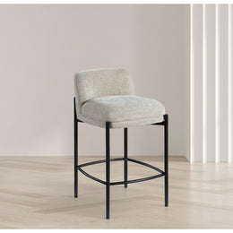 Meridian Burton Beige Chenille Fabric Stool
