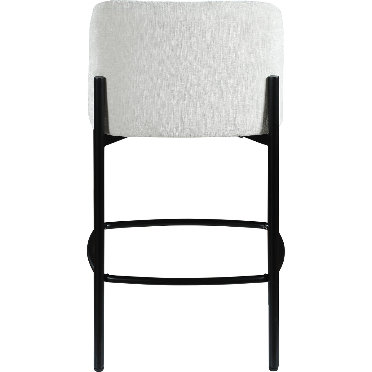 Meridian Burton Cream Chenille Fabric Stool