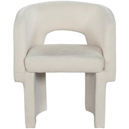 Meridian Emmet Cream Chenille Fabric Dining Chair / Accent Chair
