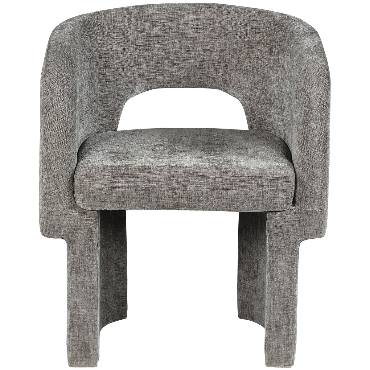 Meridian Emmet Grey Chenille Fabric Dining Chair / Accent Chair