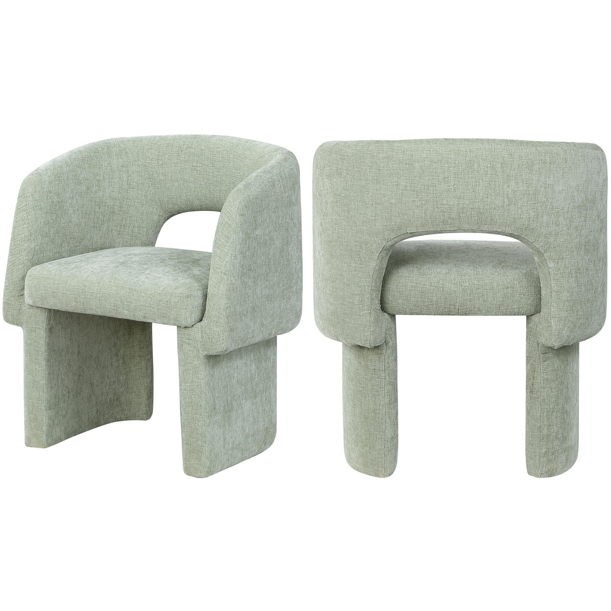 Meridian Emmet Mint Chenille Fabric Dining Chair / Accent Chair