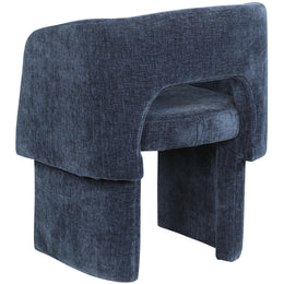 Meridian Emmet Navy Chenille Fabric Dining Chair / Accent Chair