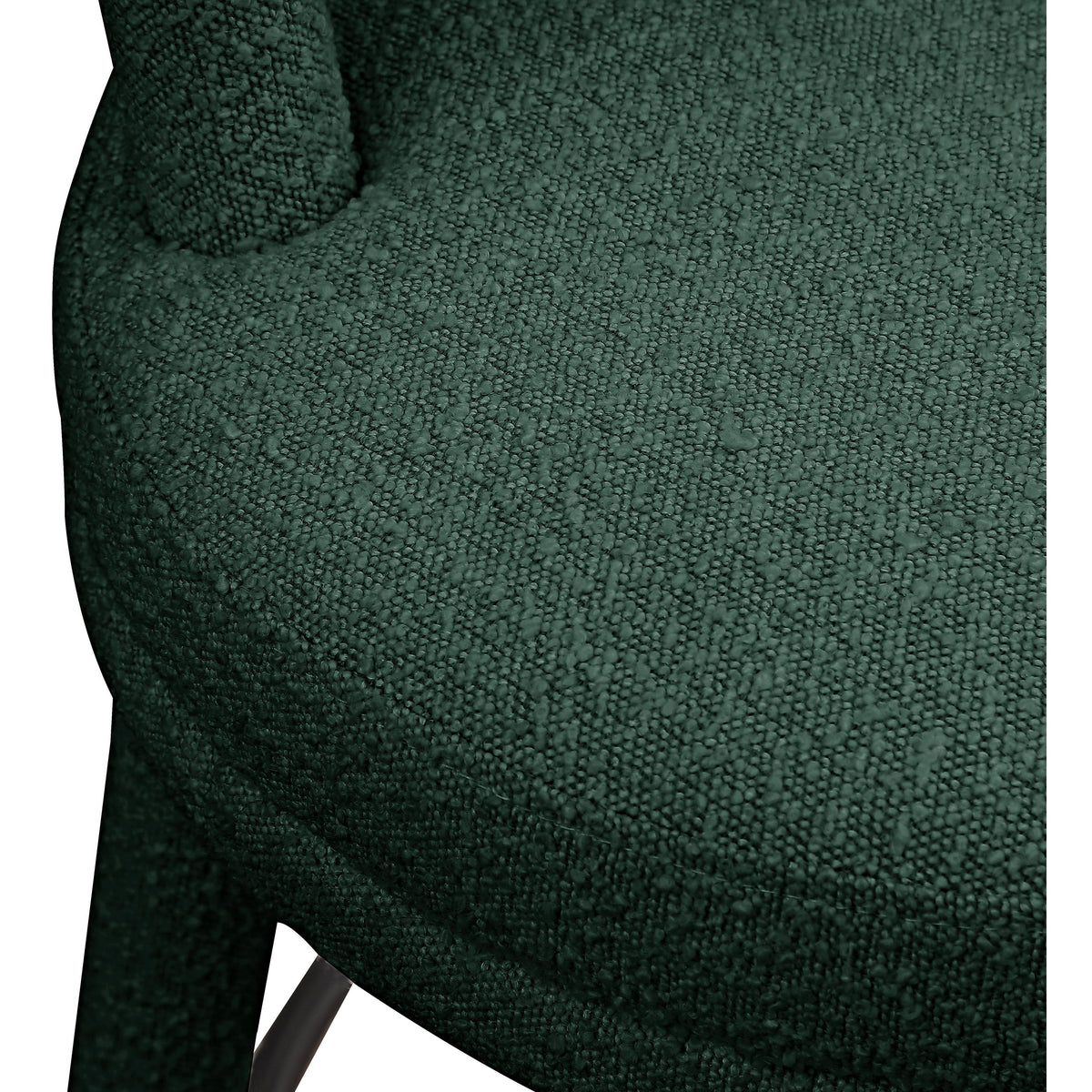Meridian Parlor Green Boucle Fabric Stool