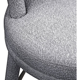 Meridian Parlor Grey Boucle Fabric Stool