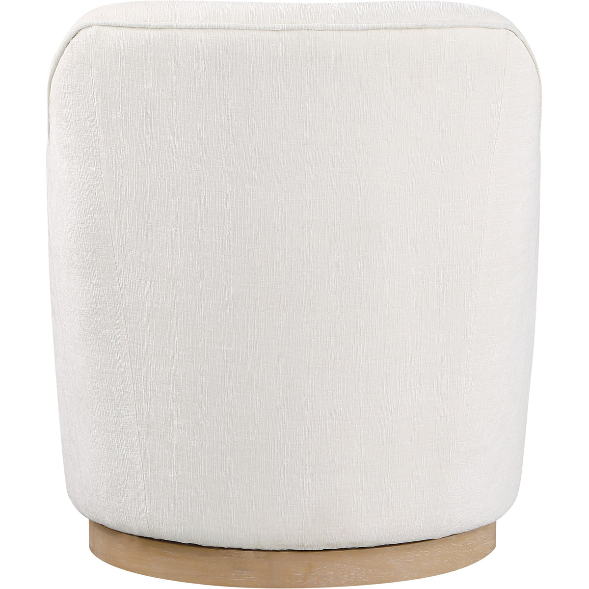 Meridian Clarita Cream Chenille Fabric Swivel Accent Chair
