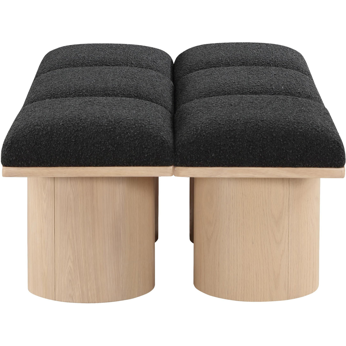 Meridian Pavilion Black Boucle Fabric Bench