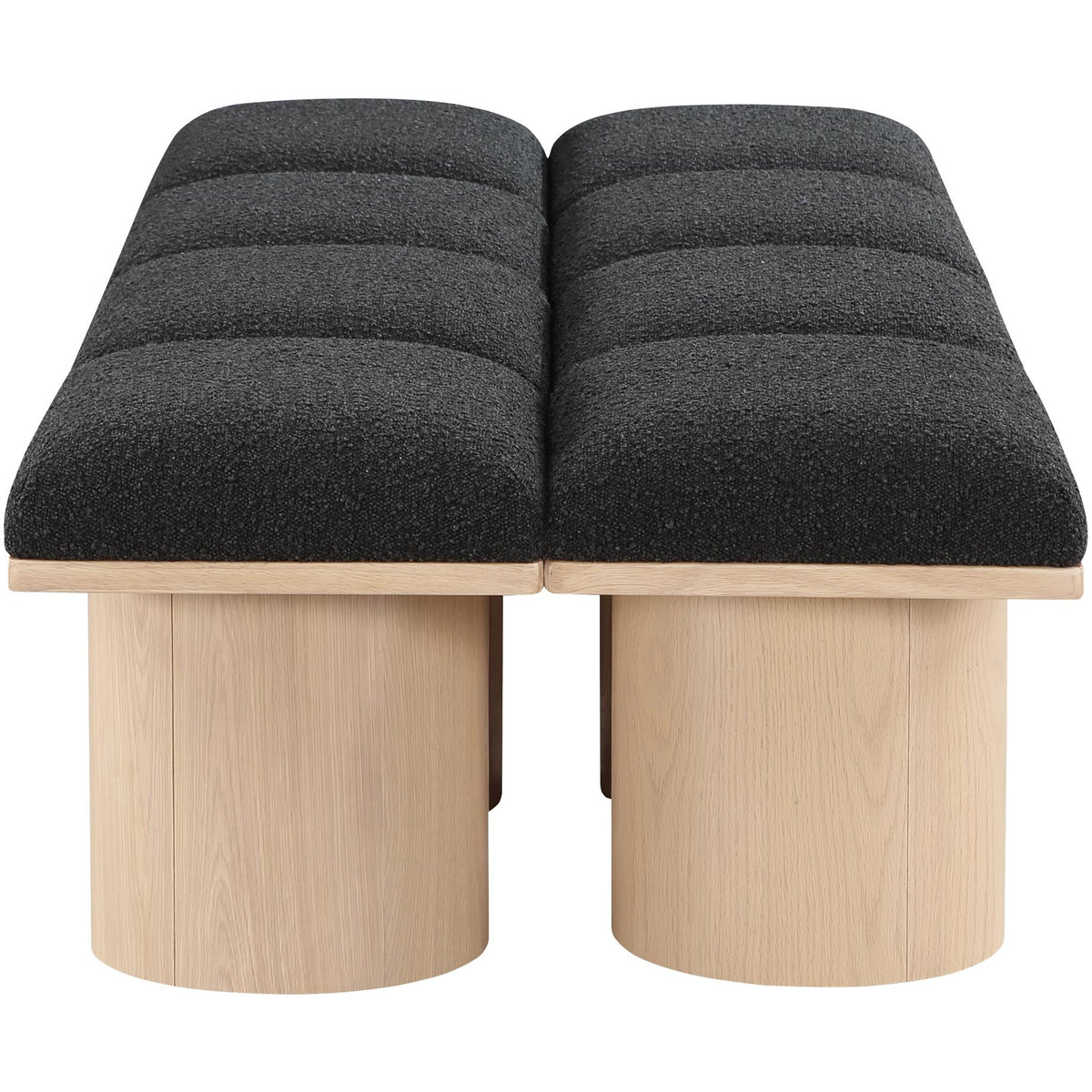 Meridian Pavilion Black Boucle Fabric Bench