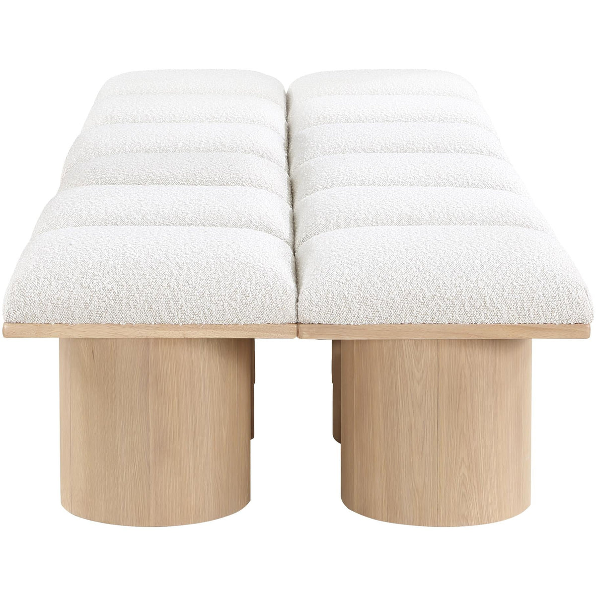 Meridian Pavilion Cream Boucle Fabric Bench