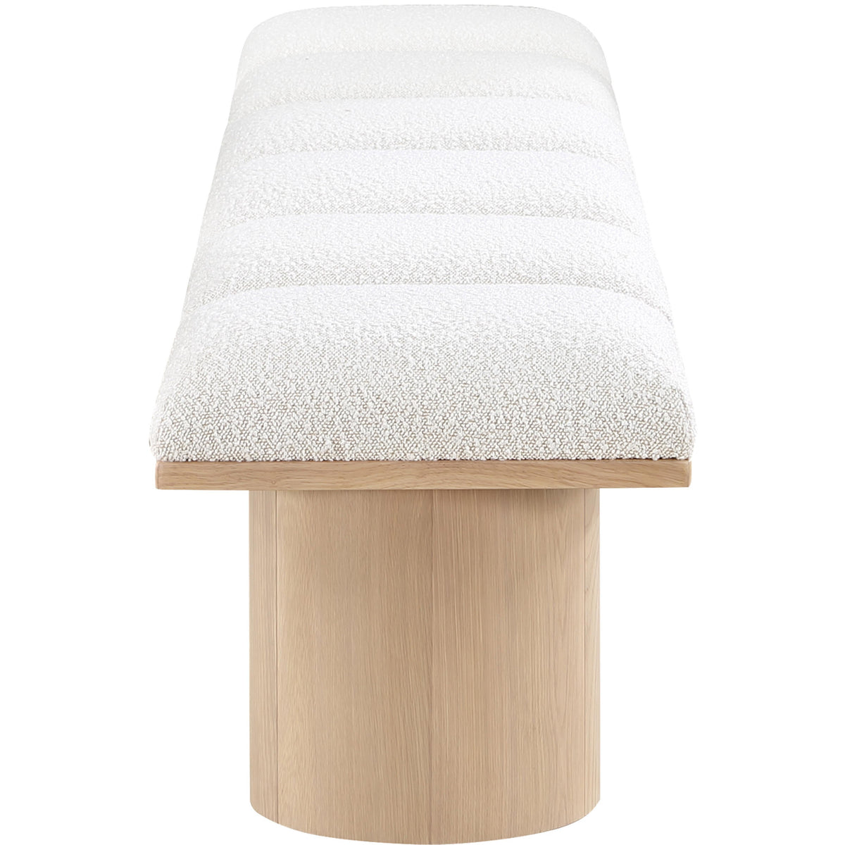 Meridian Pavilion Cream Boucle Fabric Bench