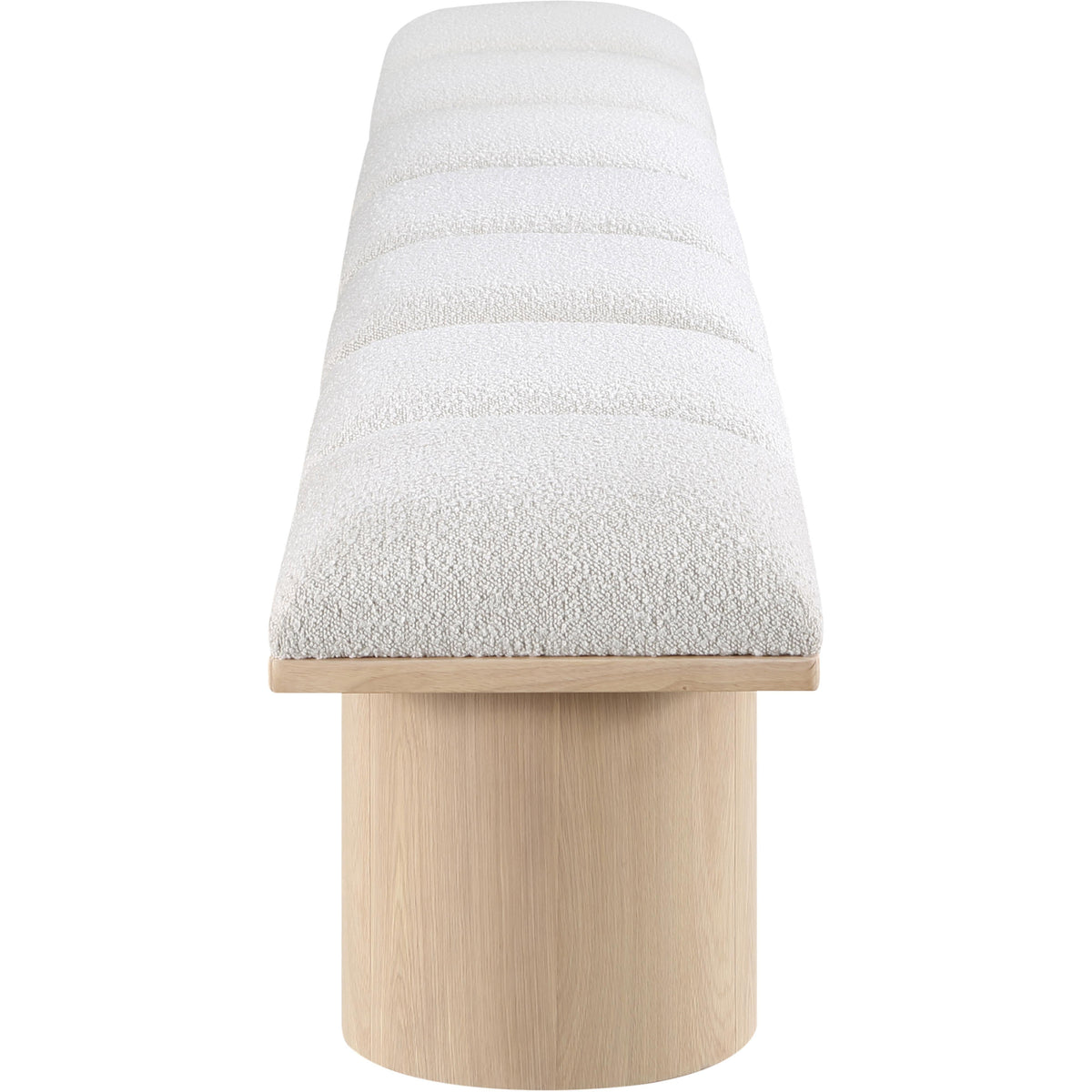 Meridian Pavilion Cream Boucle Fabric Bench