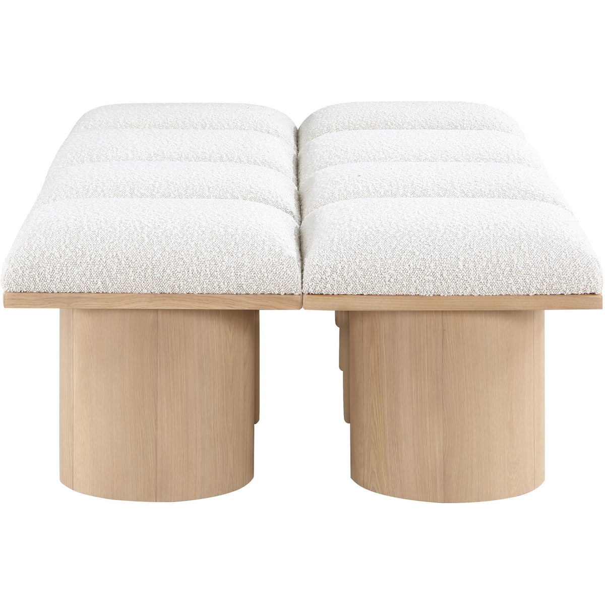 Meridian Pavilion Cream Boucle Fabric Bench