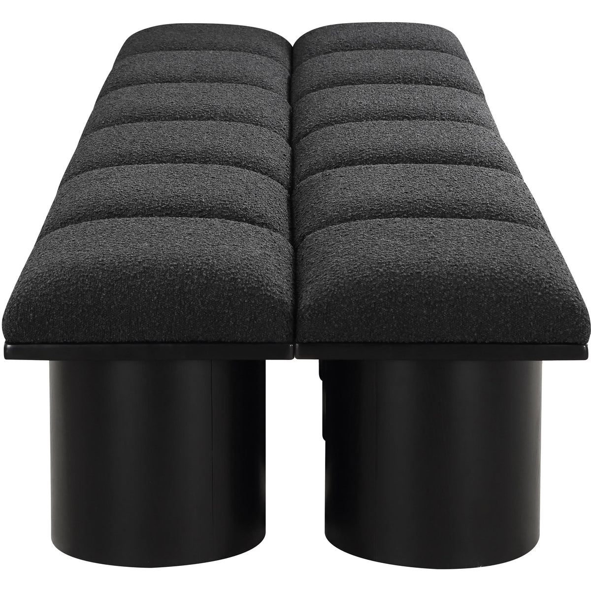 Meridian Pavilion Black Boucle Fabric Bench