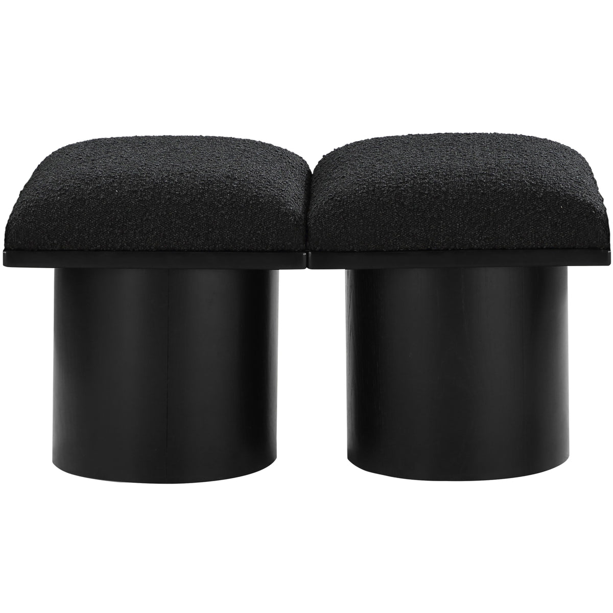 Meridian Pavilion Black Boucle Fabric Bench
