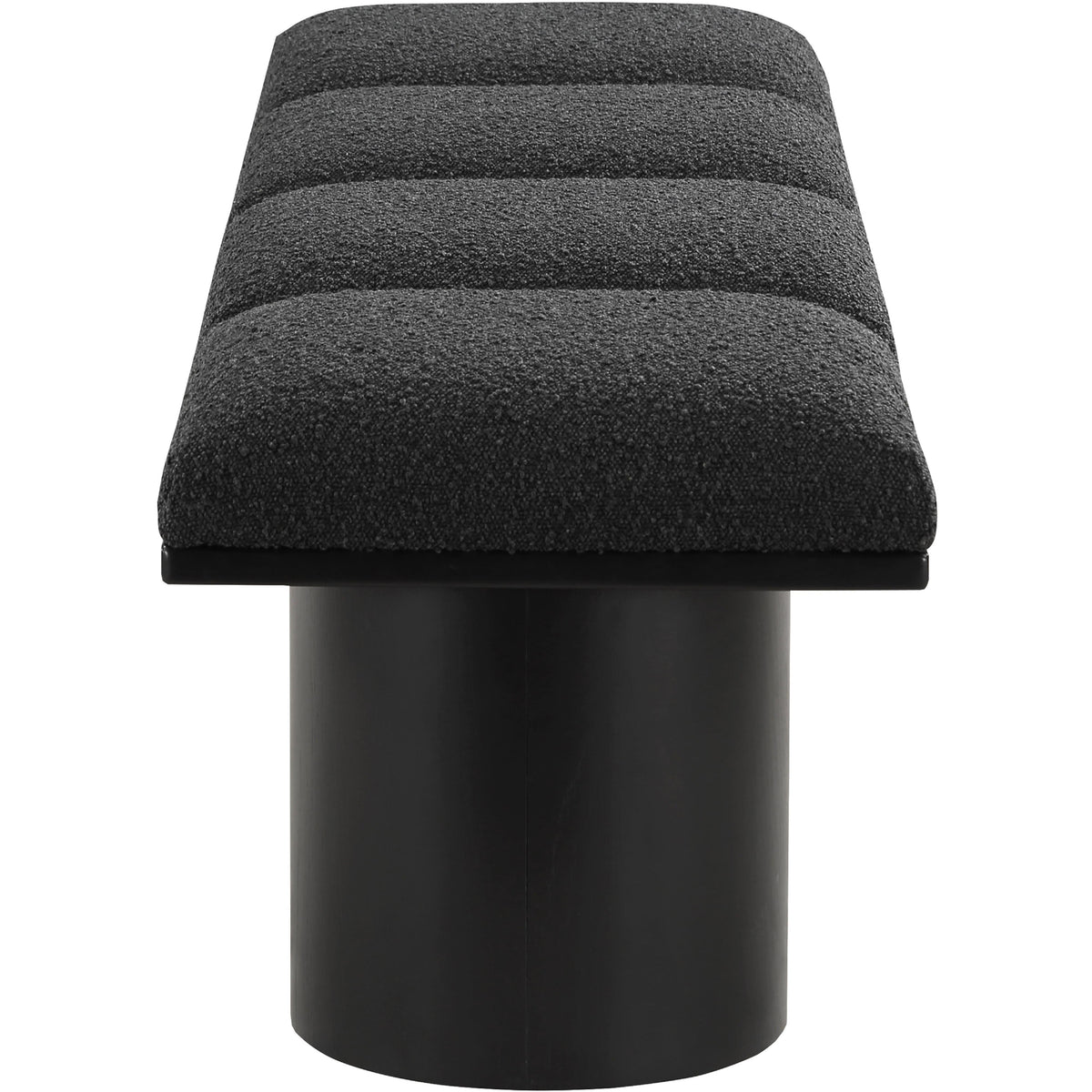 Meridian Pavilion Black Boucle Fabric Bench